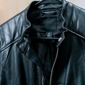 Faux Leather Bomber Jacket